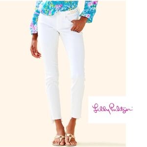 Lilly Pulitzer 28" SOUTH OCEAN CROP SKINNY JEAN IN RESORT WHITE
